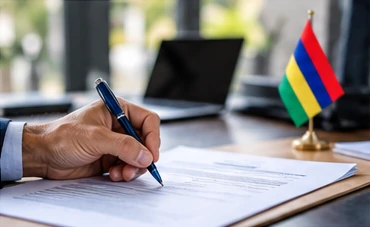 Signature de documents administratifs pour la création d'une entreprise à l'île Maurice
