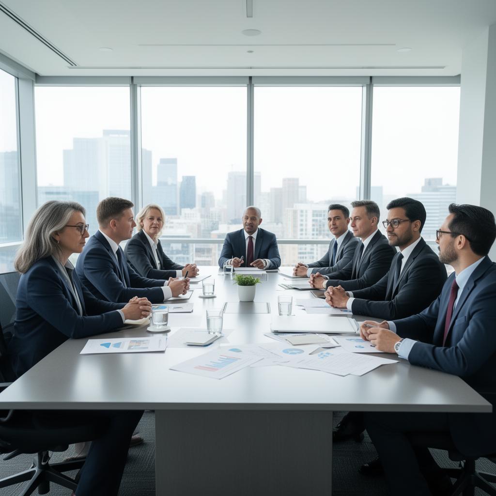 Illustration d'un conseil d'administration représentant la gouvernance et la gestion d'une holding à Maurice